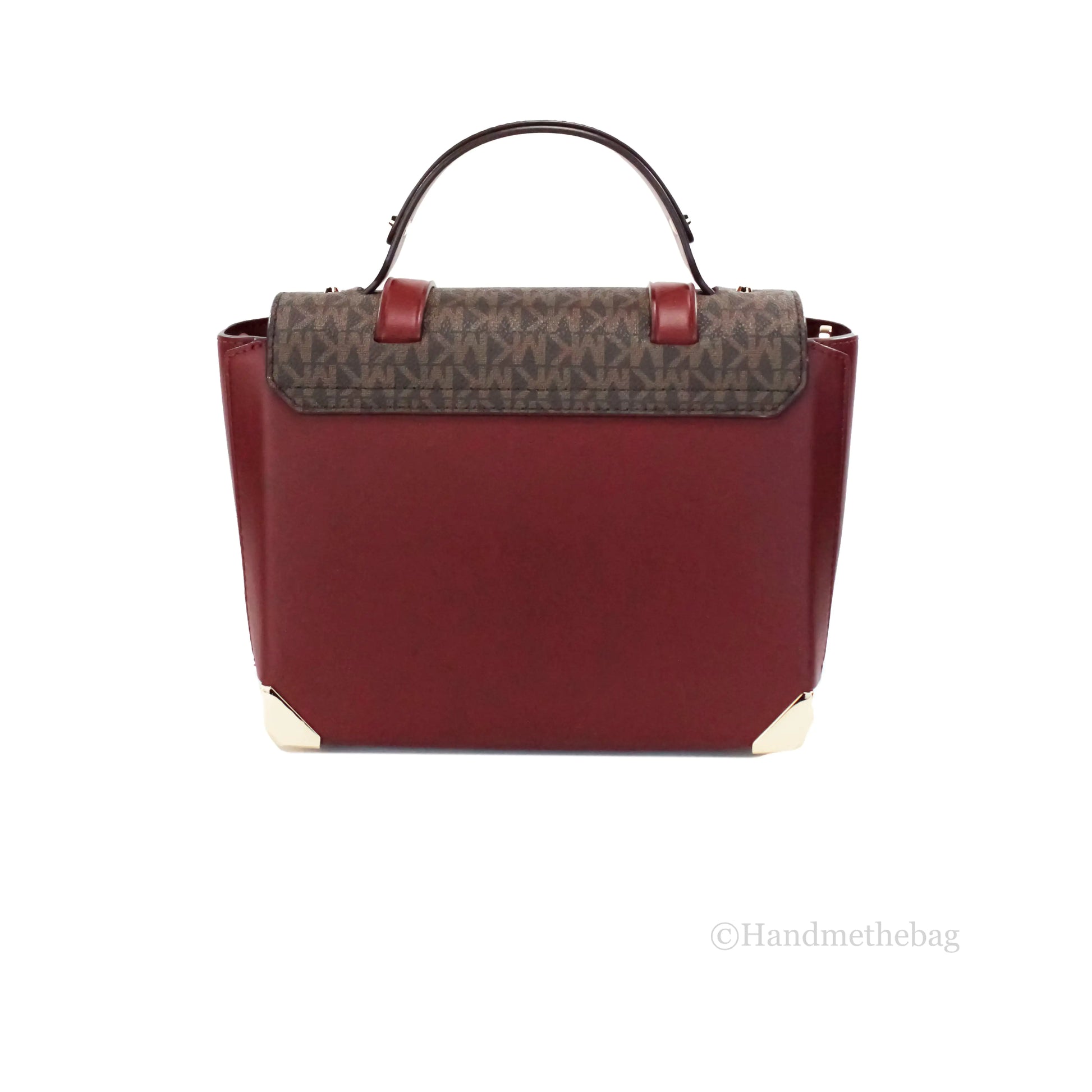 Michael Kors Manhattan Medium Dark Cherry Satchel Bag - Estes Brands, LLC