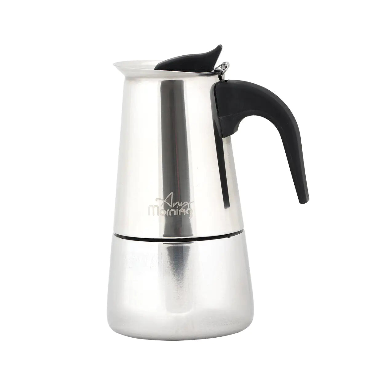 Any Morning Stovetop Espresso Maker Stainless Steel Percolator Coffee Pot 300 ml.