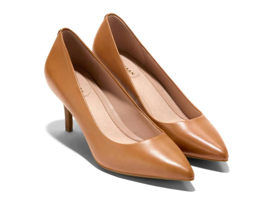 Cole Haan Womens The Go-to Park Pump 65MM Pecan Leather/Stack 7 - Estes Brands, LLC