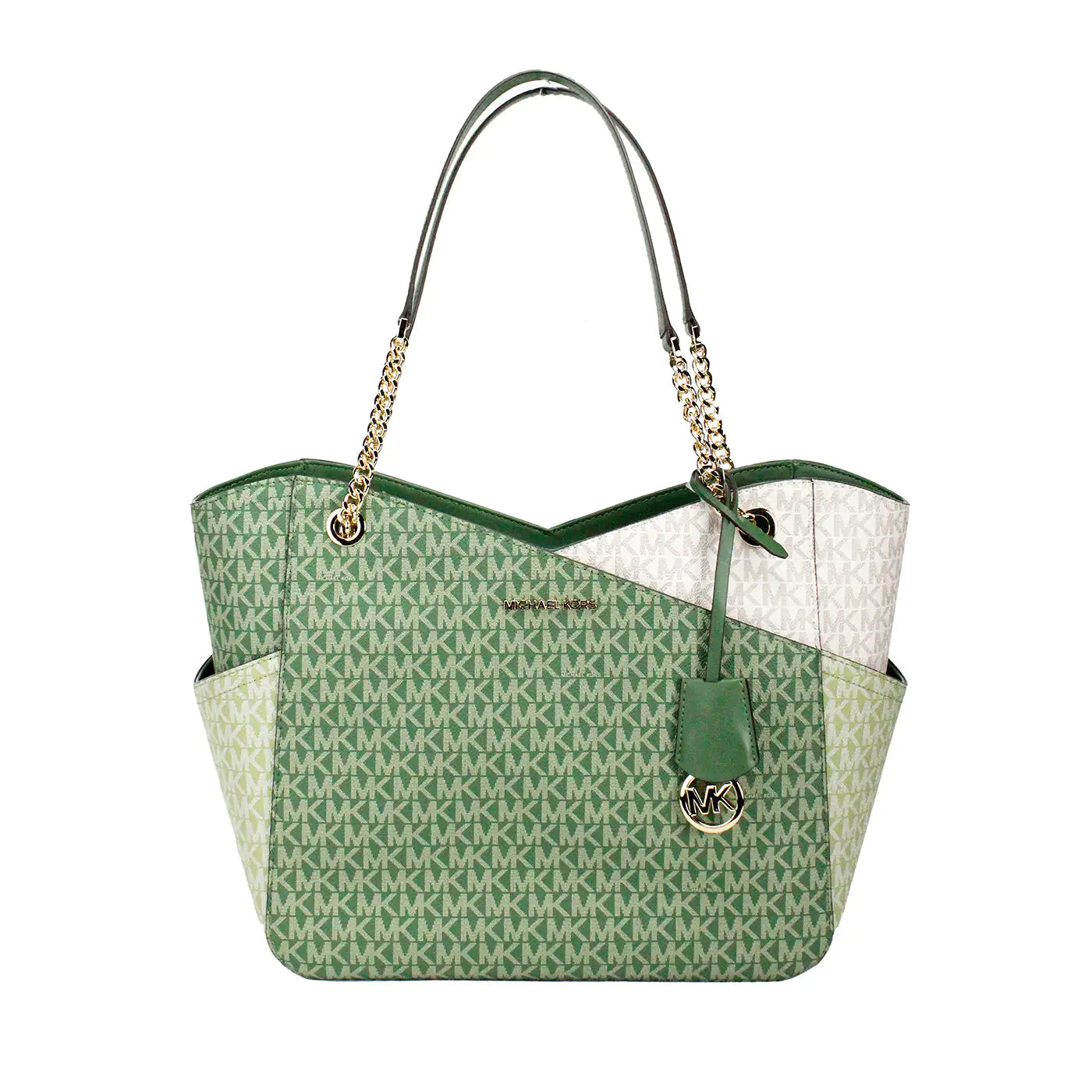 Michael Kors Fern Green X Cross Chain Shoulder Tote - Estes Brands, LLC