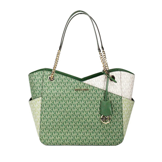 Michael Kors Fern Green X Cross Chain Shoulder Tote - Estes Brands, LLC