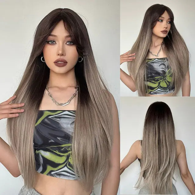 Synthetic Long Brown Wig