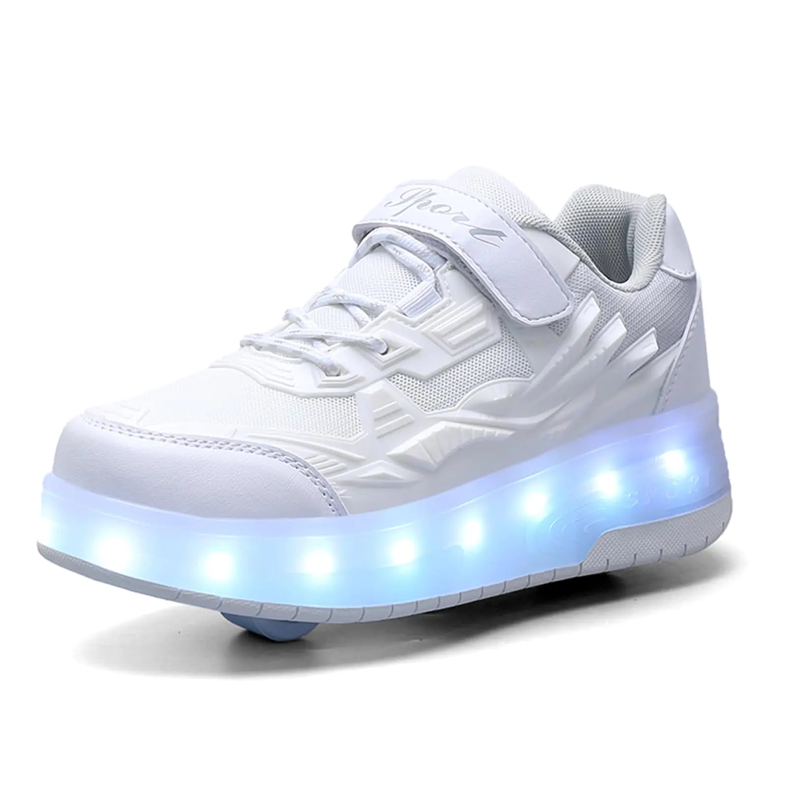 YUNICUS Roller Shoes Girls Boys Wheel Shoes Kids Roller Skates Shoes LED Light Up Four Wheel Shoes for Kids for Children (S900Black32) - Estes Brands, LLC