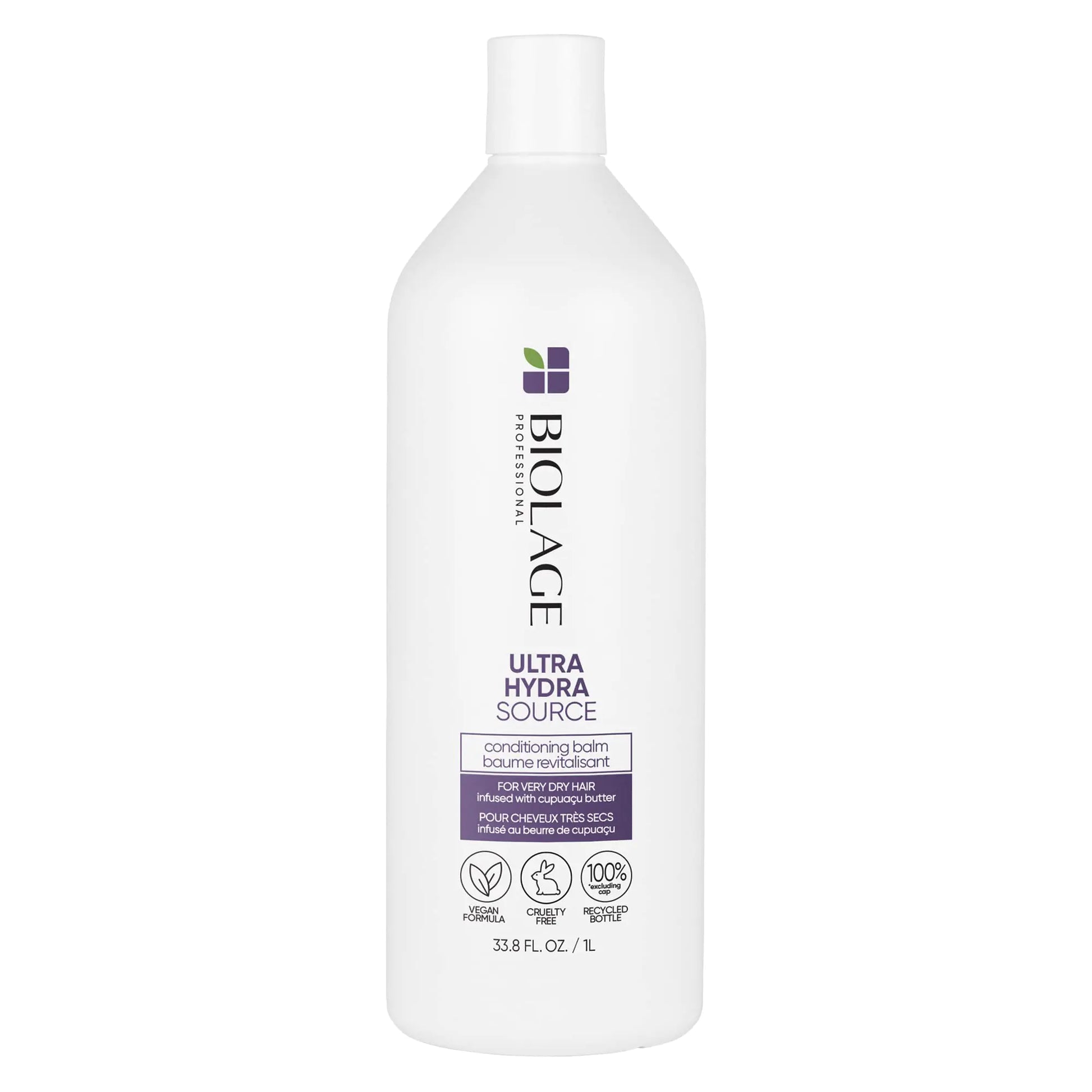 Biolage Ultra Hydra Source Conditioning Balm | Deep Hydrating Conditioner | Renews Hair’s Moisture | For Very Dry Hair | Silicone-Free | Vegan | Salon Conditioner 33.8 Fl Oz (Pack of 1).