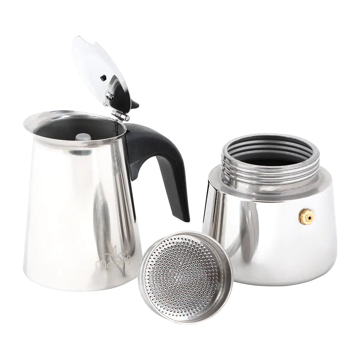 Any Morning Stovetop Espresso Maker Stainless Steel Percolator Coffee Pot 300 ml.