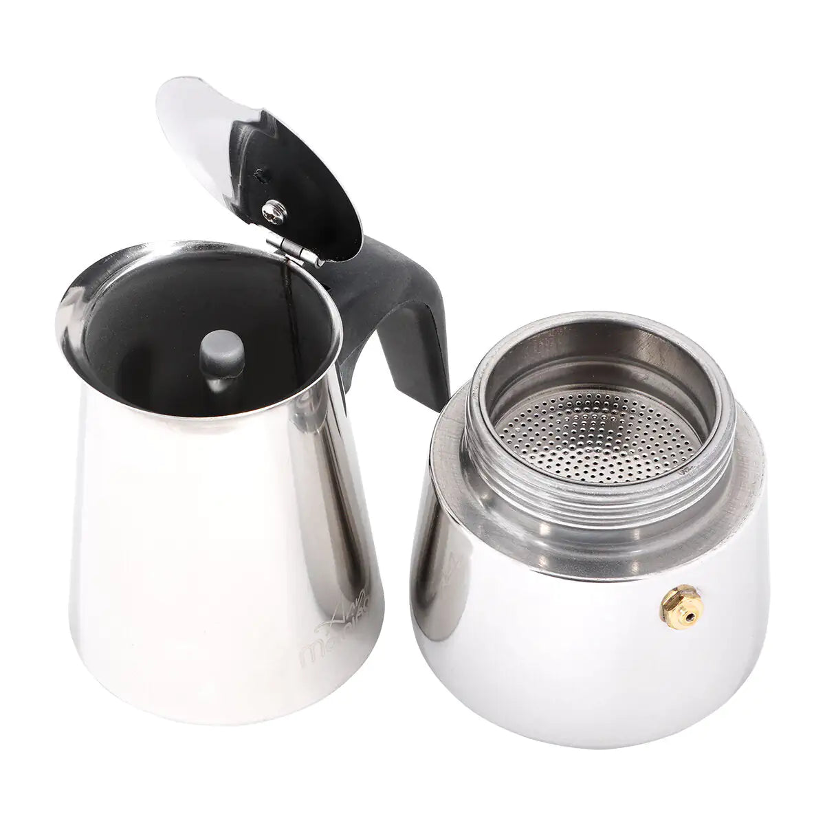 Any Morning Stovetop Espresso Maker Stainless Steel Percolator Coffee Pot 300 ml.