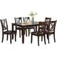 7pcs Dining Set Dining Table 6 Side Chairs Clean Espresso Finish Cushion Seats X Design Back Chairs - Estes Brands, LLC