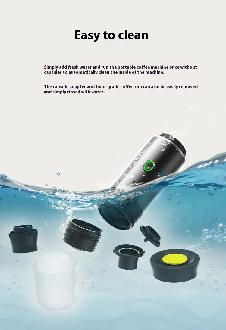 Portable Capsule Coffee Machine Electric Small Wireless Heating.