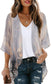 Women's Floral Print Puff Sleeve Kimono Cardigan Loose Cover Up Casual Blouse Tops Small Orange Black